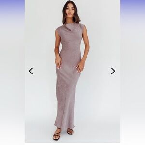 Selfie Leslie Maysa Cowl Back Maxi Dress in Cloud NWT